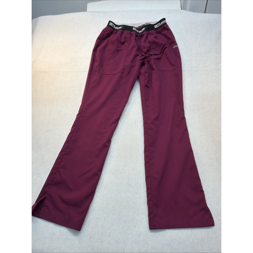 Women's Small  Grey's Anatomy‎ Active Scrub Pants Maroon/Burgandy/Wine